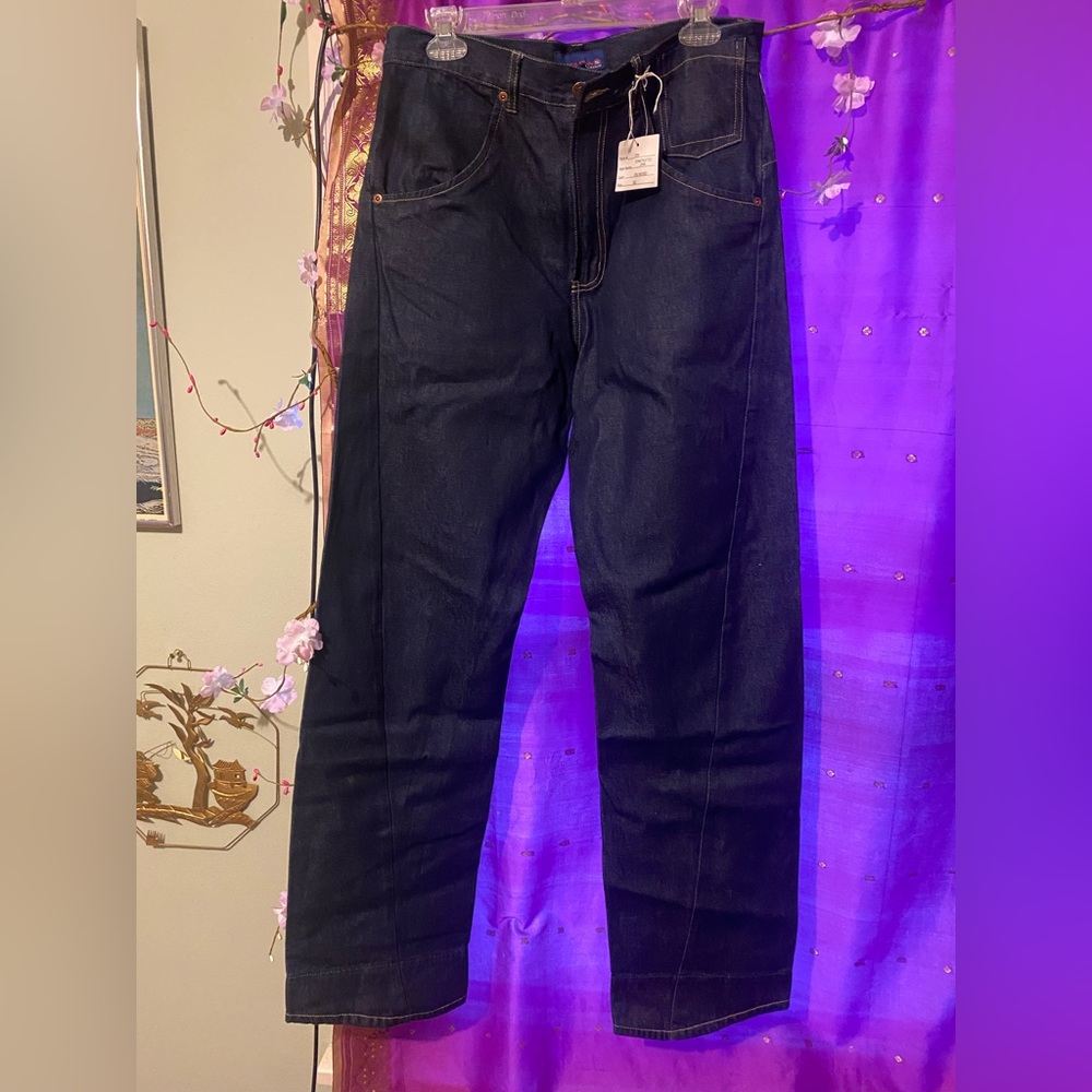 Y2K nwt dark denim mens 32 waist barrel seam jeans